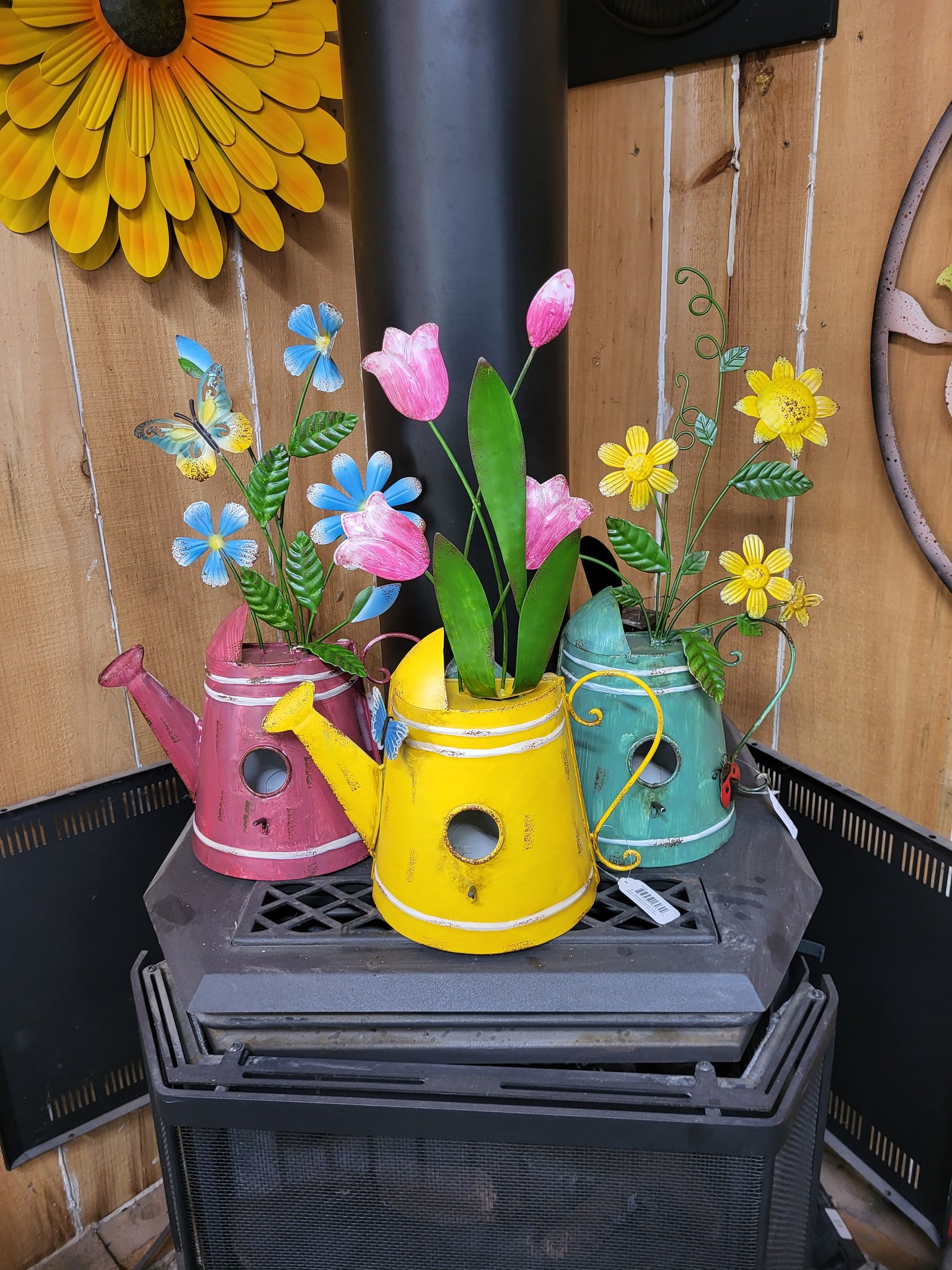 Metal Watering Can Bird House