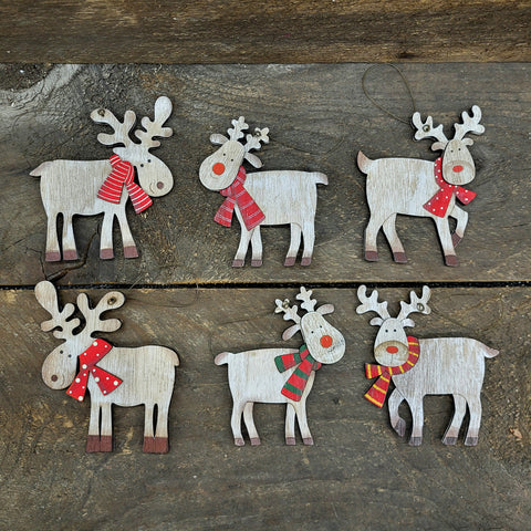 Moose w/Red Scarf Ornament 4.5"