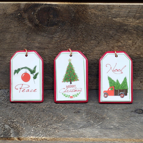 Ceramic Gift Tag Ornament 4"
