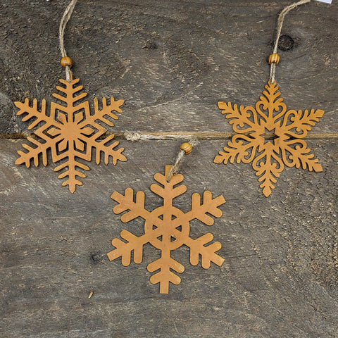 Rust Snowflake Ornament 4.5"