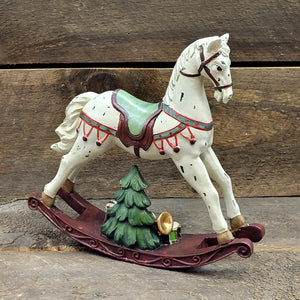 Antiqued Ivory Rocking Horse 11"