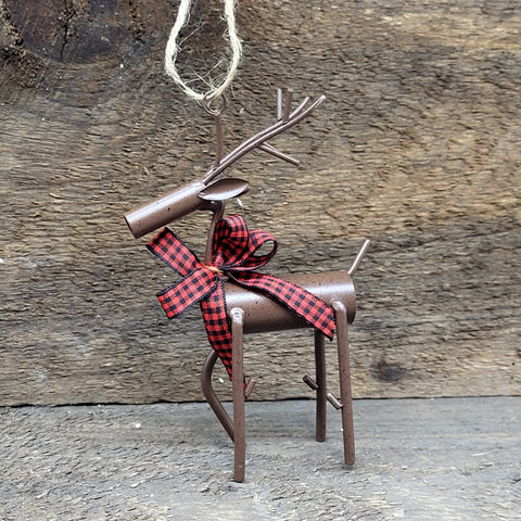 Brn Metal Reindeer Orn 6"