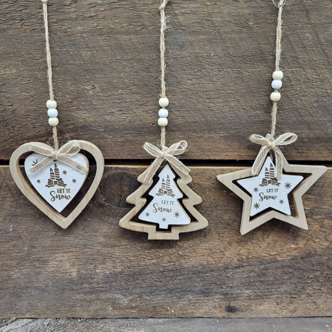 Heart/Tree/Star Ornament 4.5"
