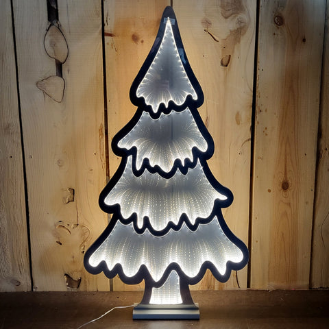 White Xmas Tree Infinity Light w/Base 35.5"