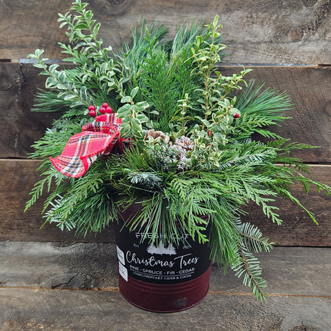 Christmas Planter-Assorted 8" Tin Pot