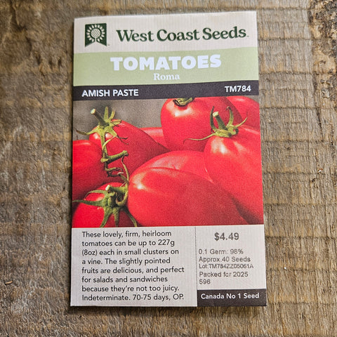 Roma Tomatoes 'Amish Paste' - West Coast Seeds