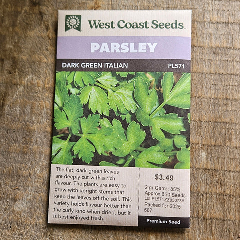 Parsley ‘Dark Green Italian Plain’ Seeds - West Coast Seeds