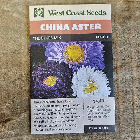 China Aster 'The Blues Mix' - West Coast Seeds