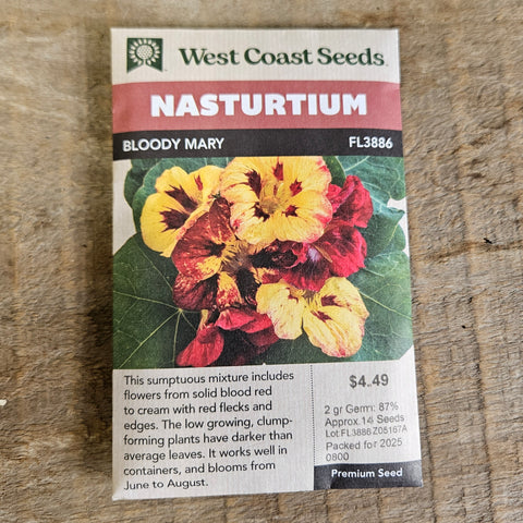 Nasturtium 'Bloody Mary' - West Coast Seeds