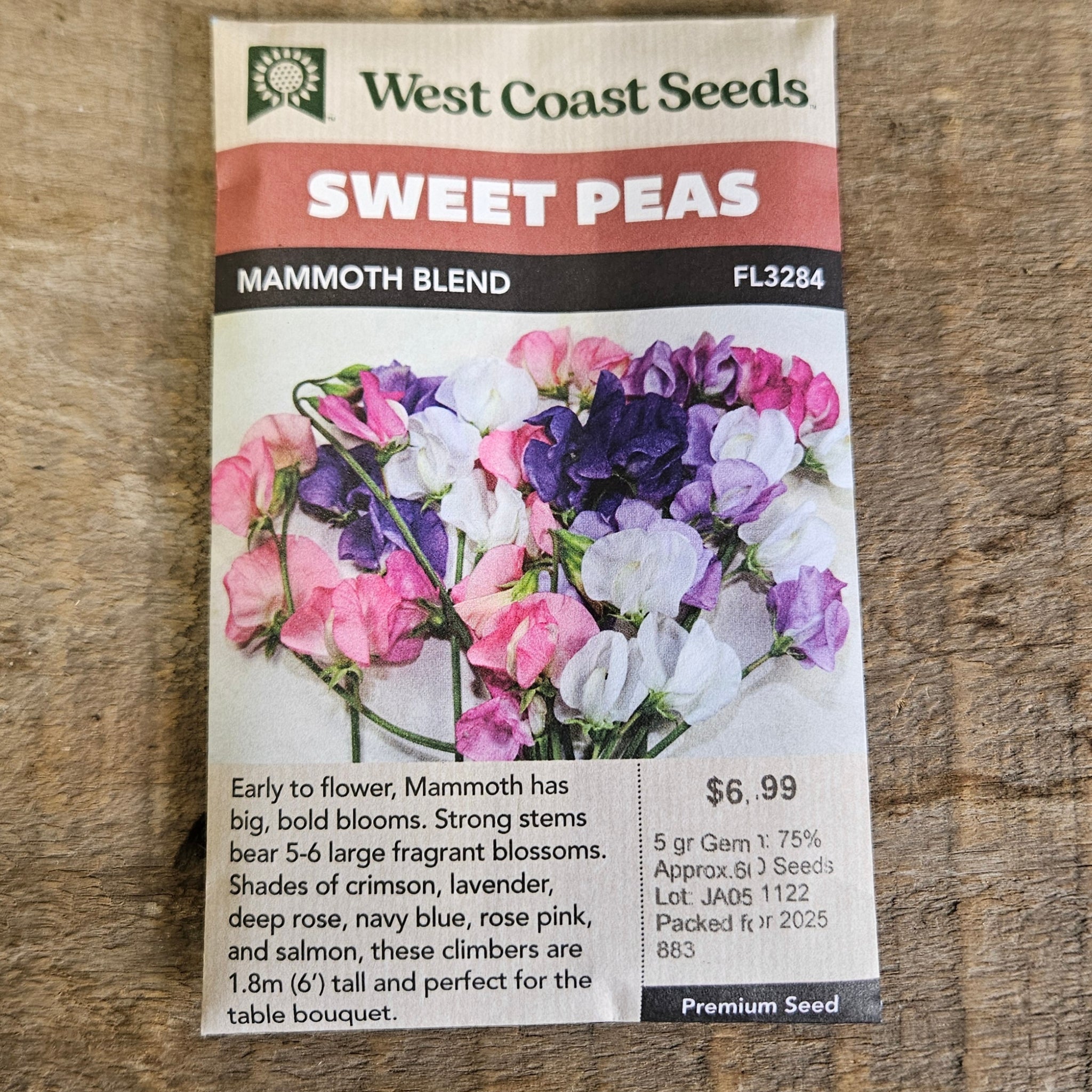 Sweet Peas 'Mammoth Blend' - West Coast Seeds