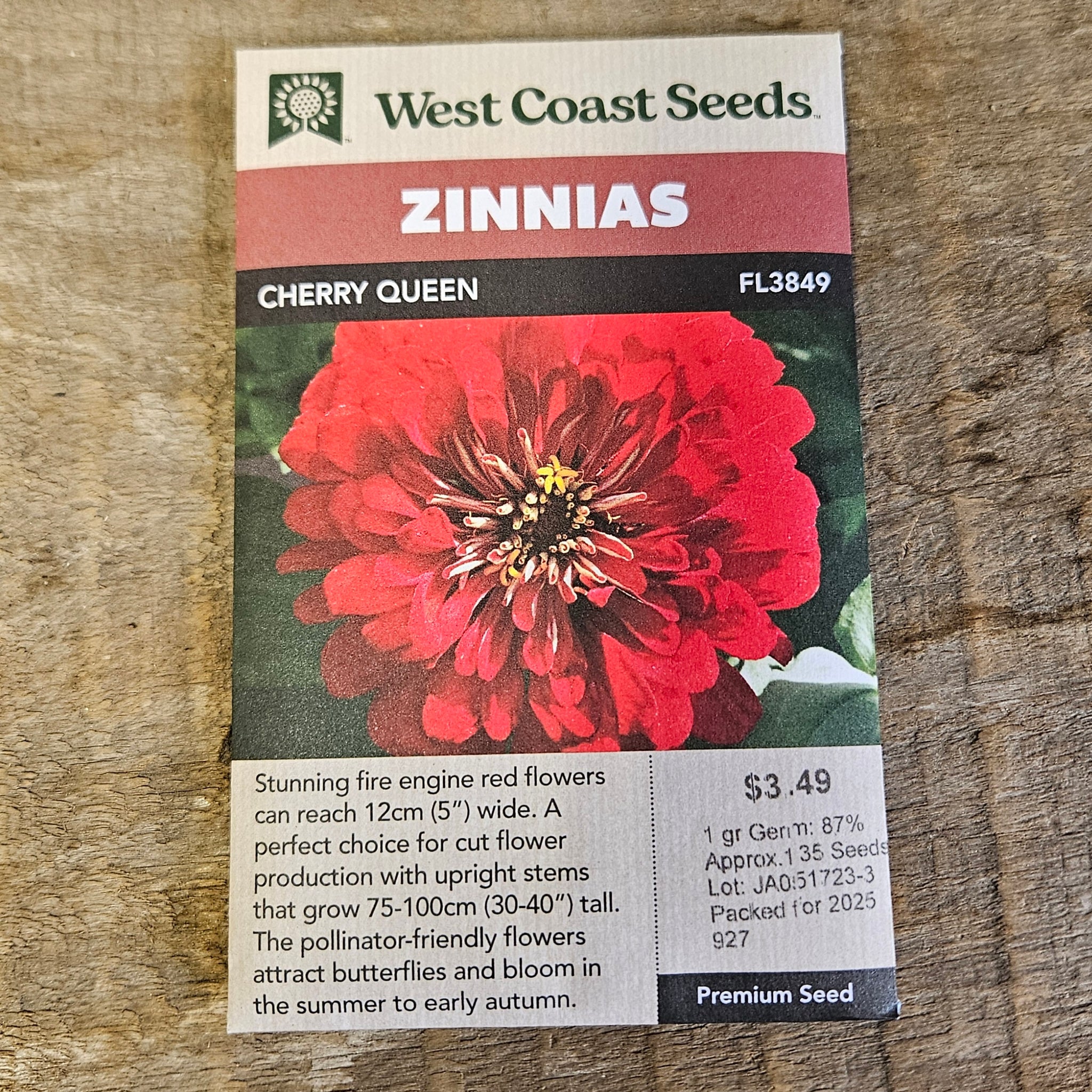 Zinnias 'Cherry Queen' - West Coast Seeds