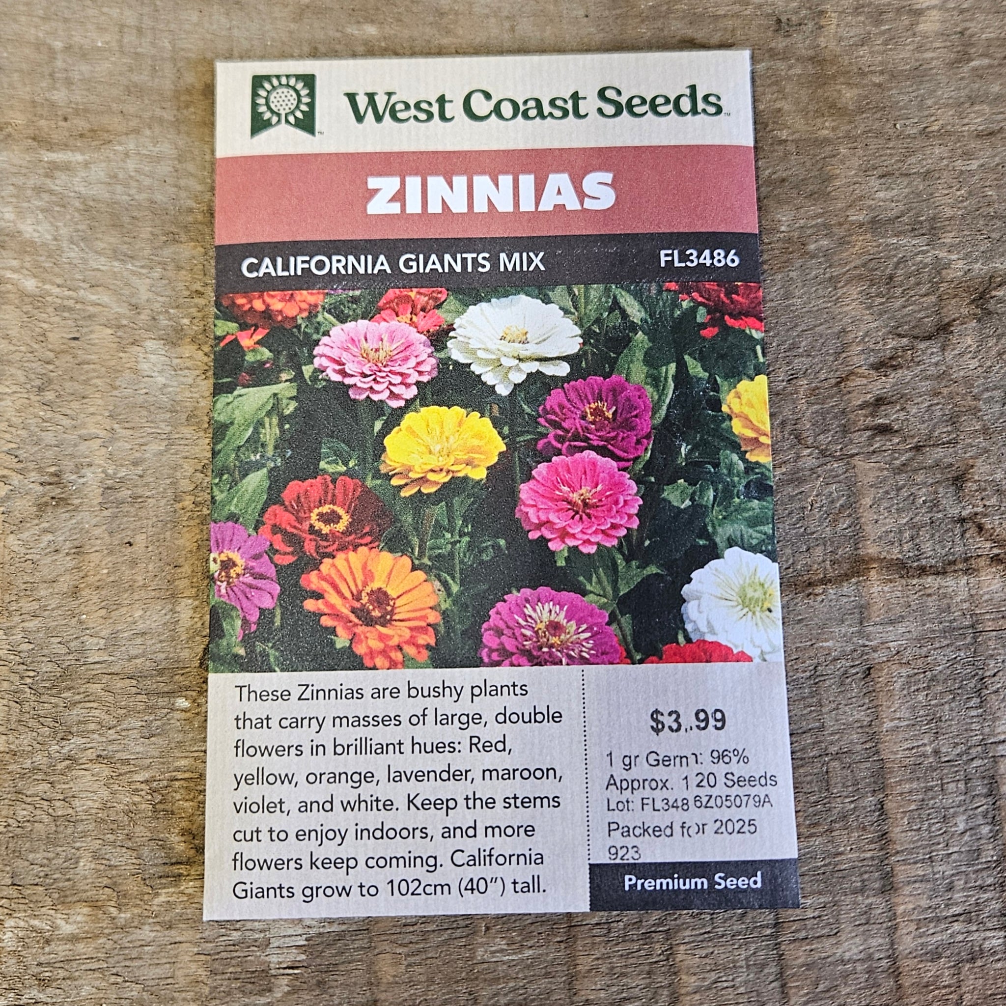 Zinnias 'California Giants Mix' - West Coast Seeds