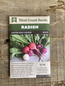 Radish 'Easter Egg II' Seeds - West Coast Seeds