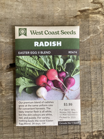 Radish 'Easter Egg II' Seeds - West Coast Seeds