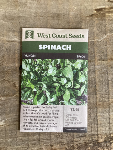 Spinach 'Yukon F1' Seeds - West Coast Seeds