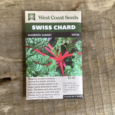 Swiss Chard 'Magenta Sunset' Seeds - West Coast Seeds