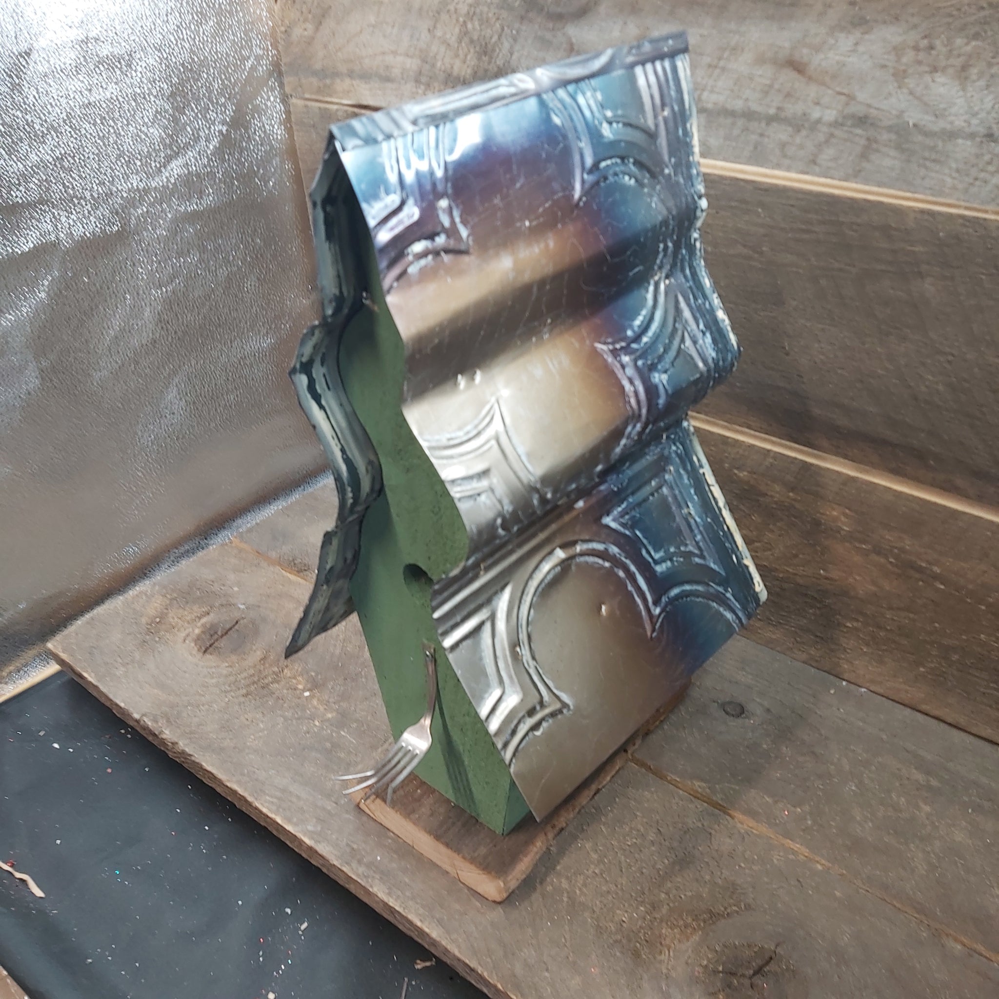 Crooked Birdhouse w/ Fork