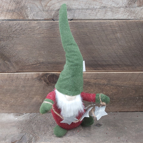 15" Green and Red Waving LED Gnome