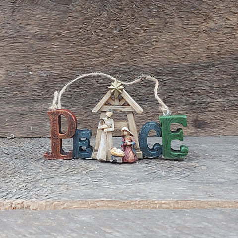 5" Multicolour Peace Nativity Orn