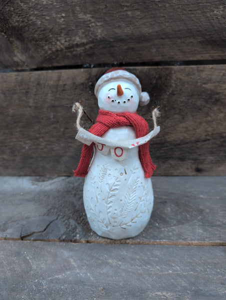 8.5" Snowman w/Tree/Joy