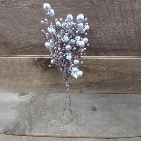 13" Pick 'Silver Plastic Beaded'