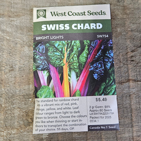 Swiss Chard 'Bright Lights'- West Coast Seeds