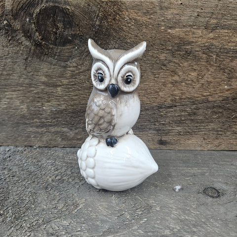 6.5” Owl On Acorn