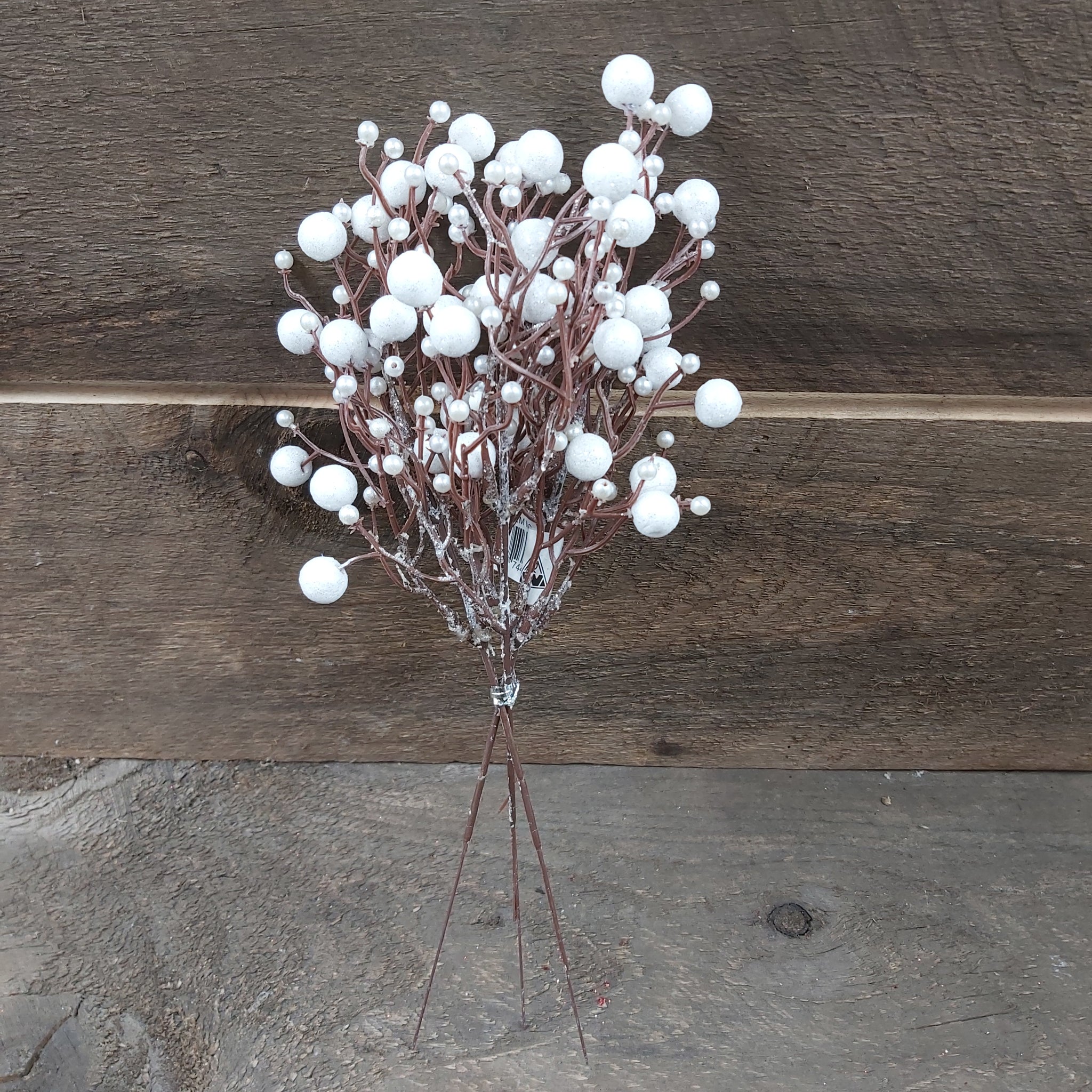 13" Pick 'White Plastic Beaded'