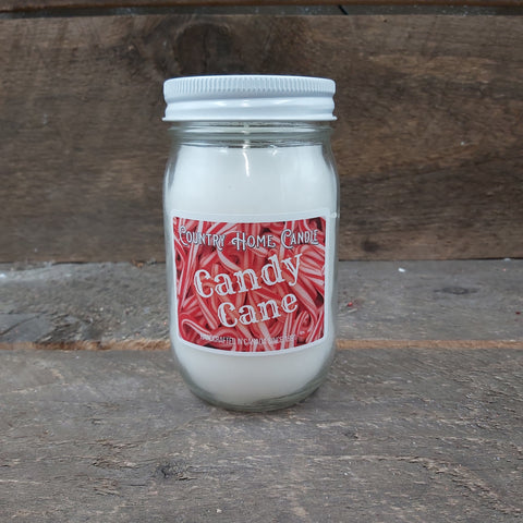 Candy Cane - Mason Jar Candle 16oz