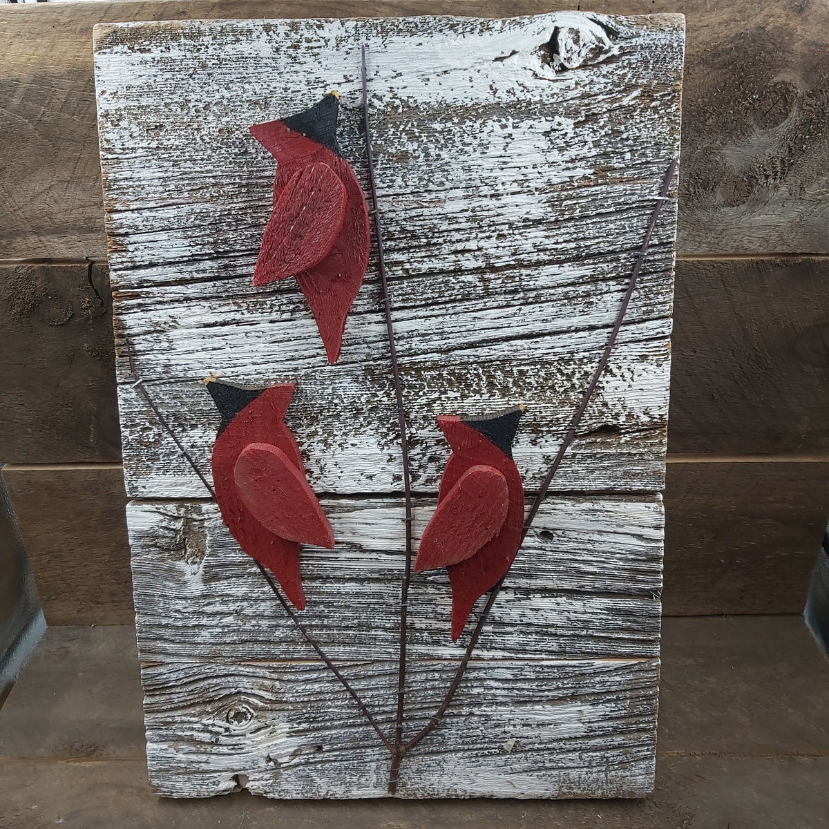 3 Cardinals in Tree - Wall Art – Carp Garden Centre - West Ottawa