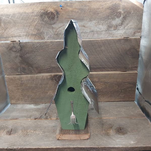 Crooked Birdhouse w/ Fork