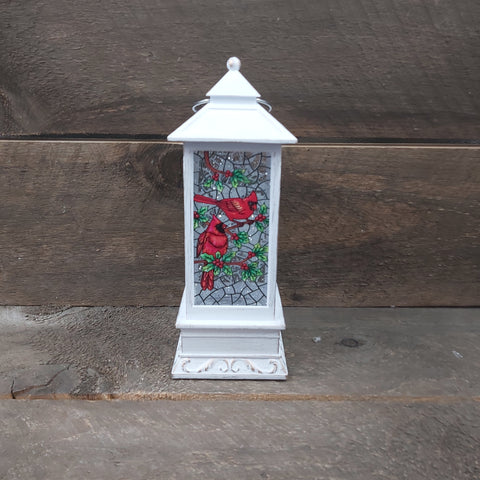 10.5” LED Lantern w/Globe w/Cardinals