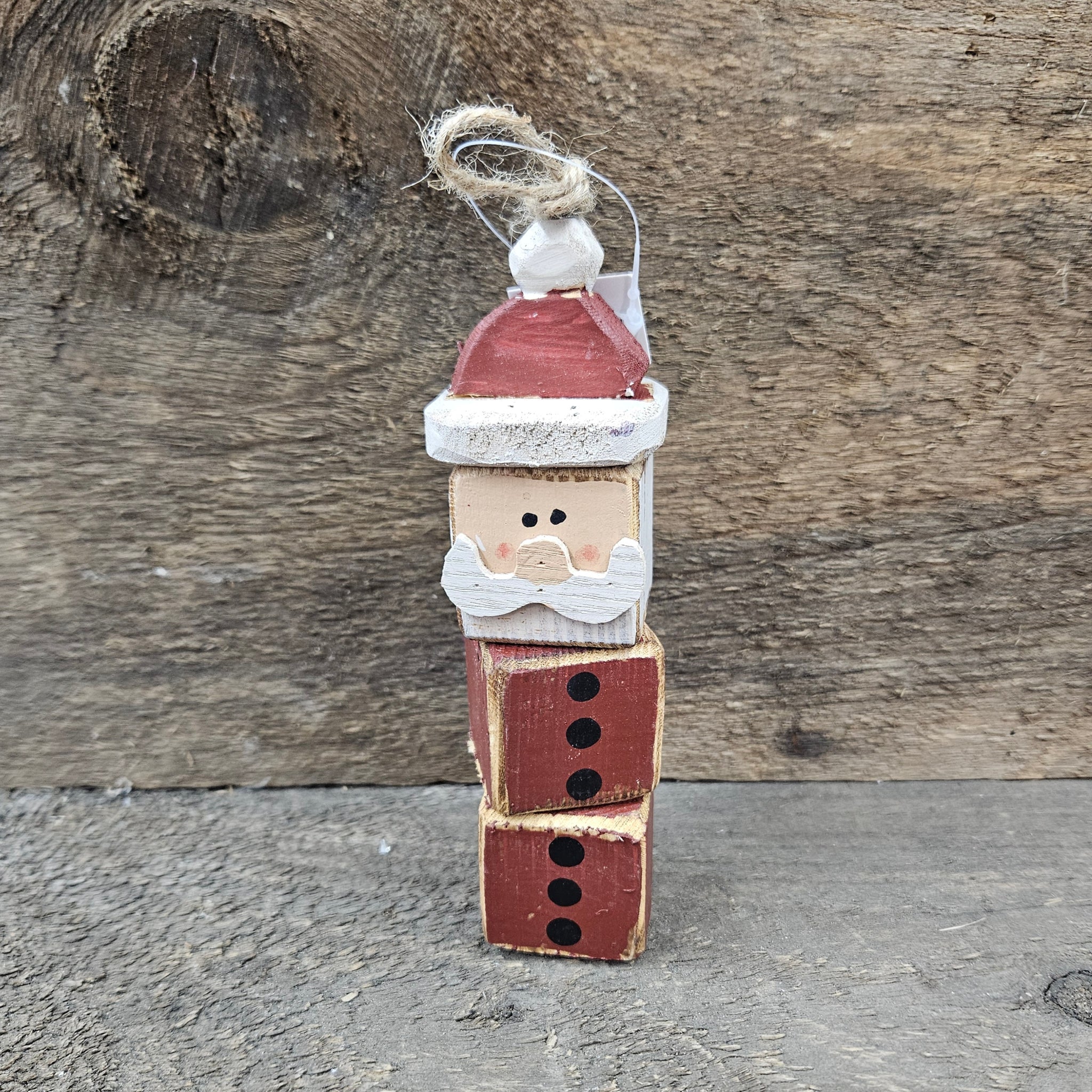 5" Red Santa Block Orn