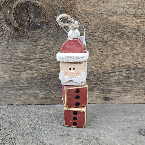 5" Red Santa Block Orn
