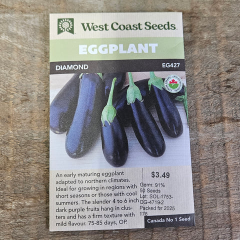 Eggplant 'Diamond'- West Coast Seeds