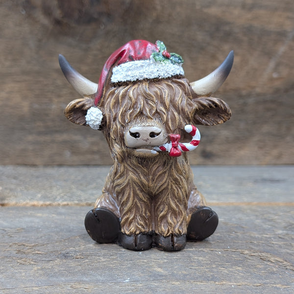 4.33" Resin Holiday Cow