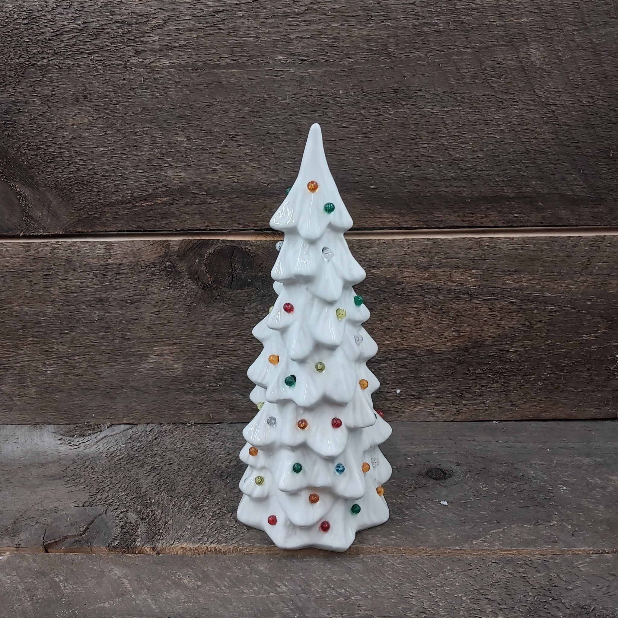 12" White Xmas Tree s/LED Lights