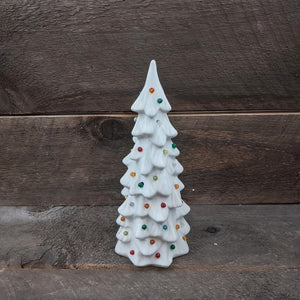 12" White Xmas Tree s/LED Lights