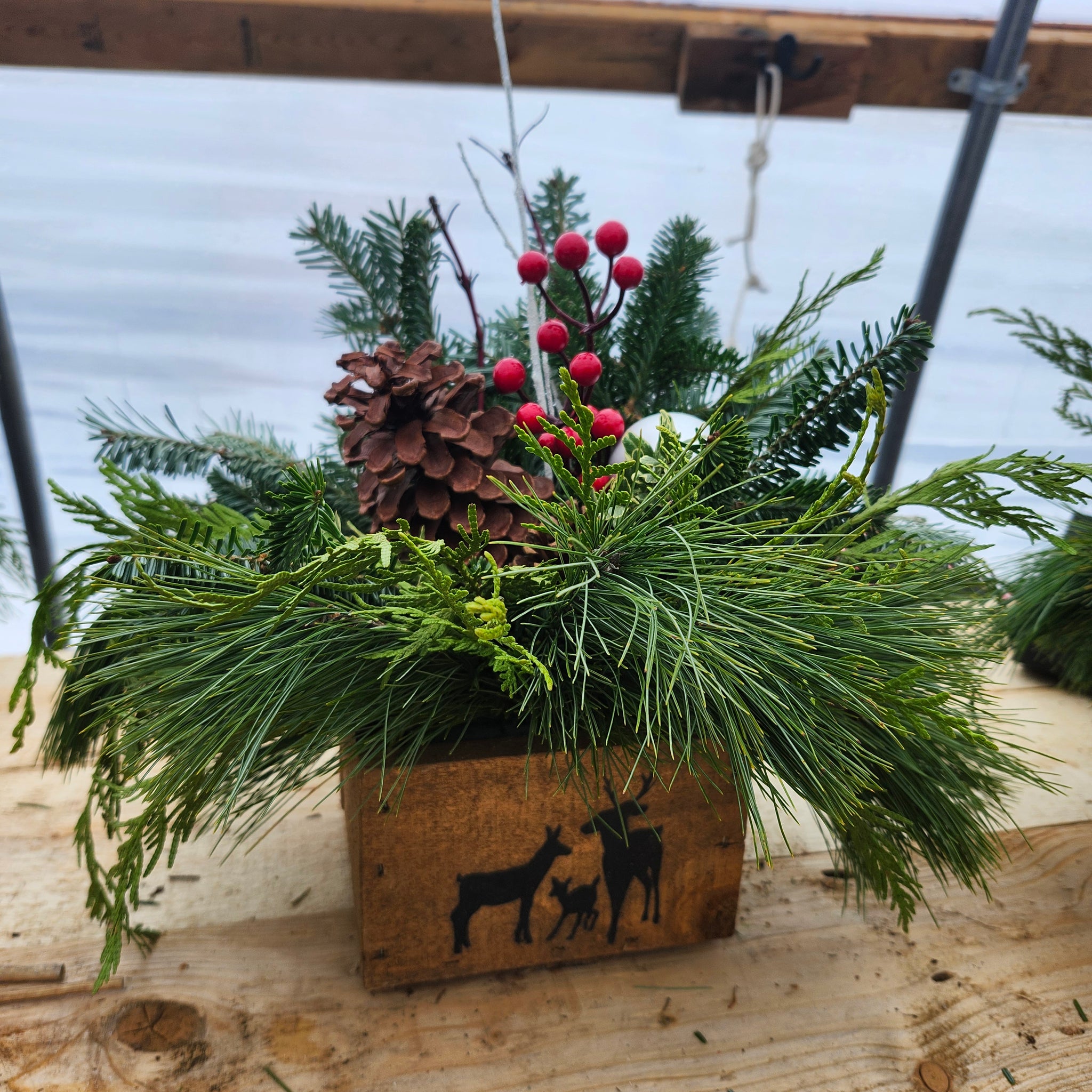 6" Square Winter Planter