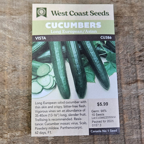 Cucumbers 'Vista'- West Coast Seeds