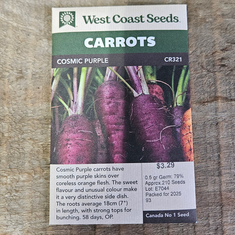 Carrot 'Cosmic Purple' Seeds - West Coast Seeds