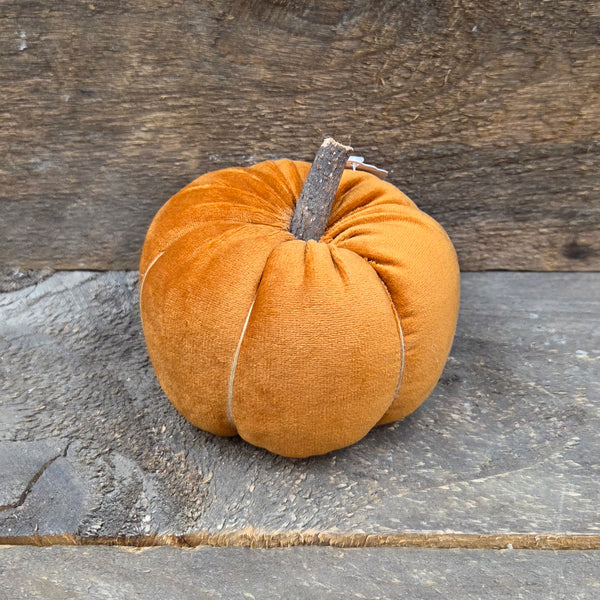2 Assorted Velvet Pumpkins