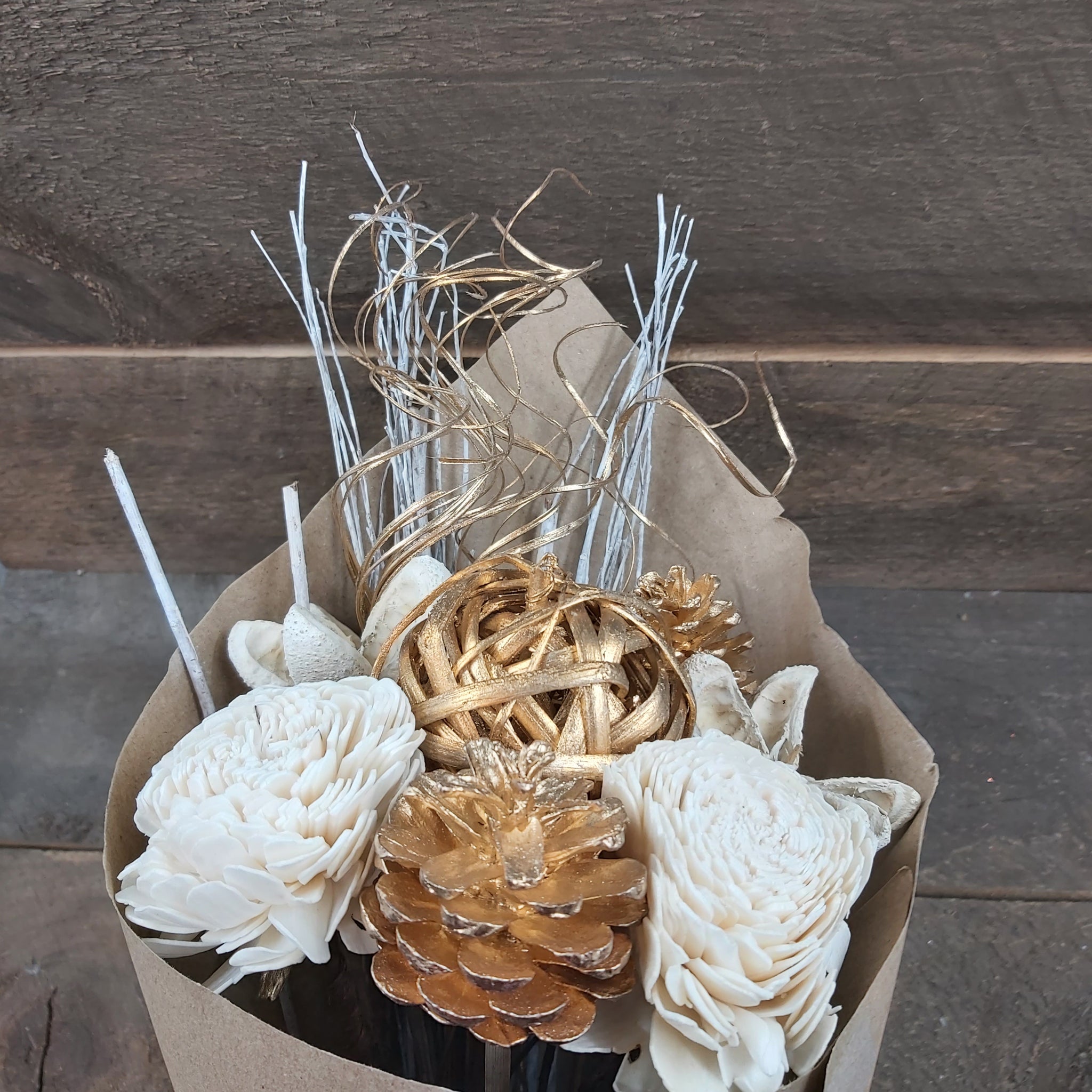 Gold and White Pods Bouquet