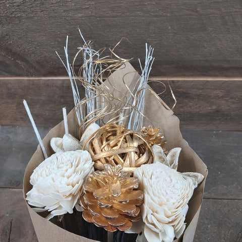 Gold and White Pods Bouquet