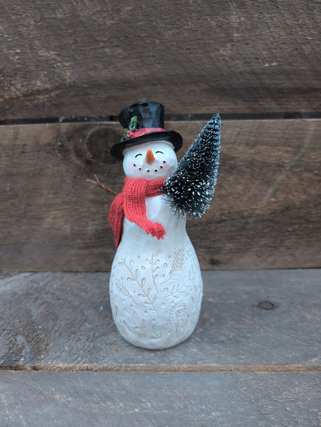8.5" Snowman w/Tree/Joy
