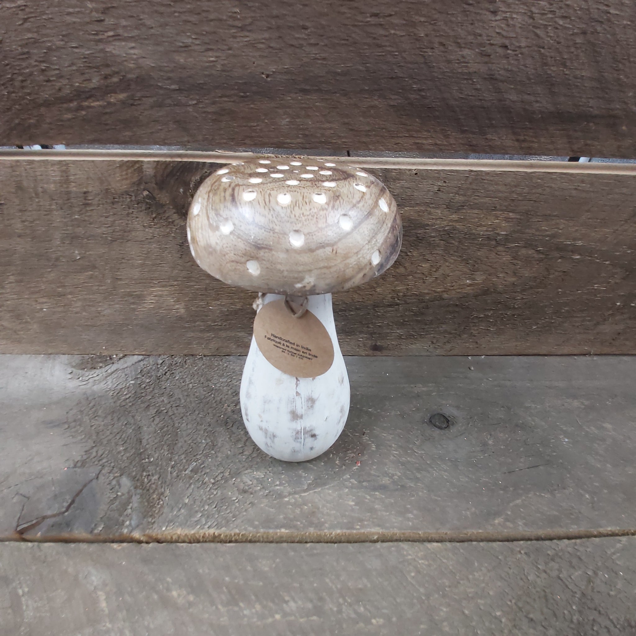 4.5"x8.5" Mushroom 'Mango Wood White'