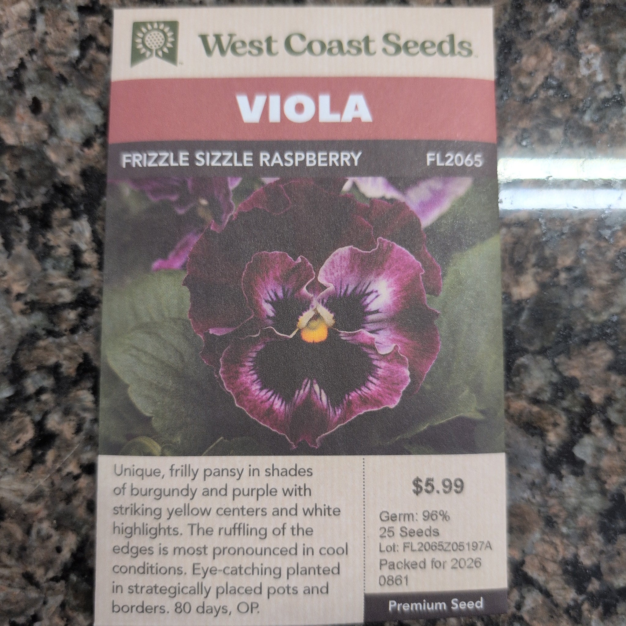 Viola ‘Frizzle Sizzle Raspberry’ Seeds - West Coast Seeds – Carp Garden ...