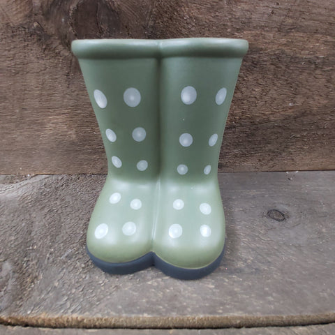5"x6" Planter 'Green Polka Dot Boot'
