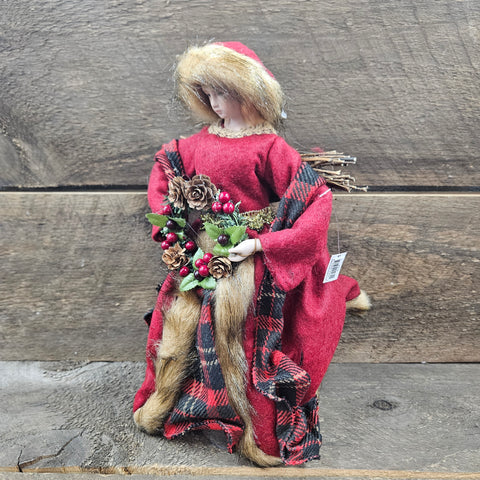 12” Red\Plaid Woodland Angel