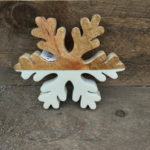 Wood Enamel Snowflake